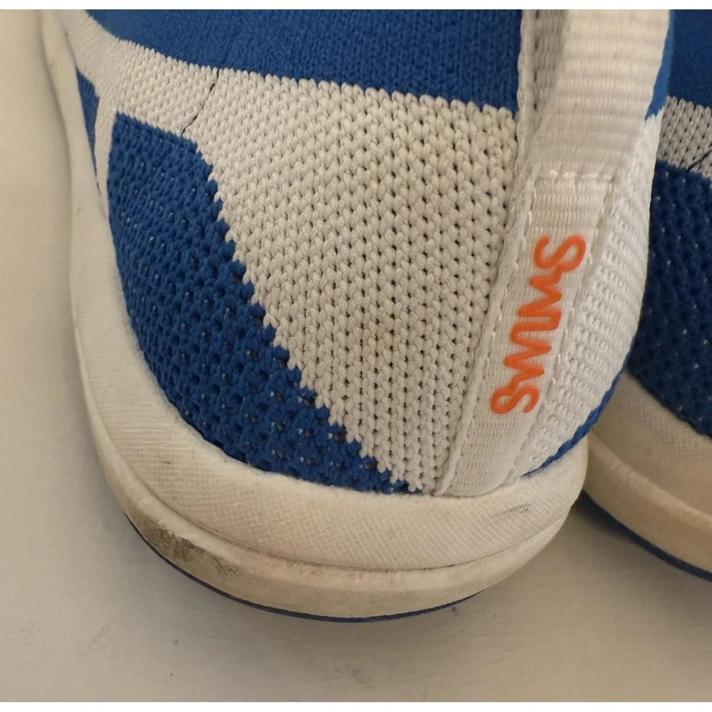 SWIMS‎ Shoes Mens Size 7 White Blue Slip On Mesh Loafers Water Casual Breathable